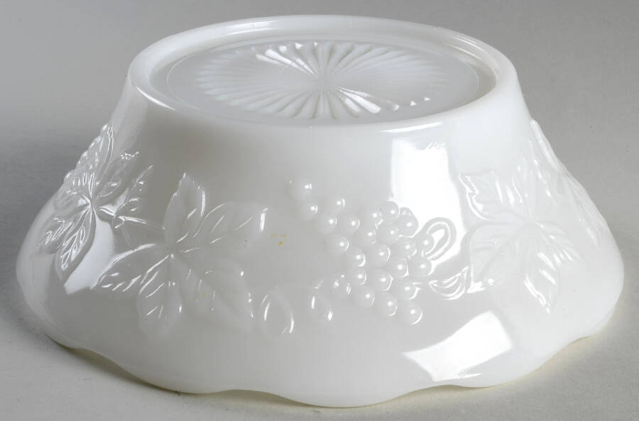 Vintage Milk Glass Punch Bowl Stand by Anchor Hocking-1