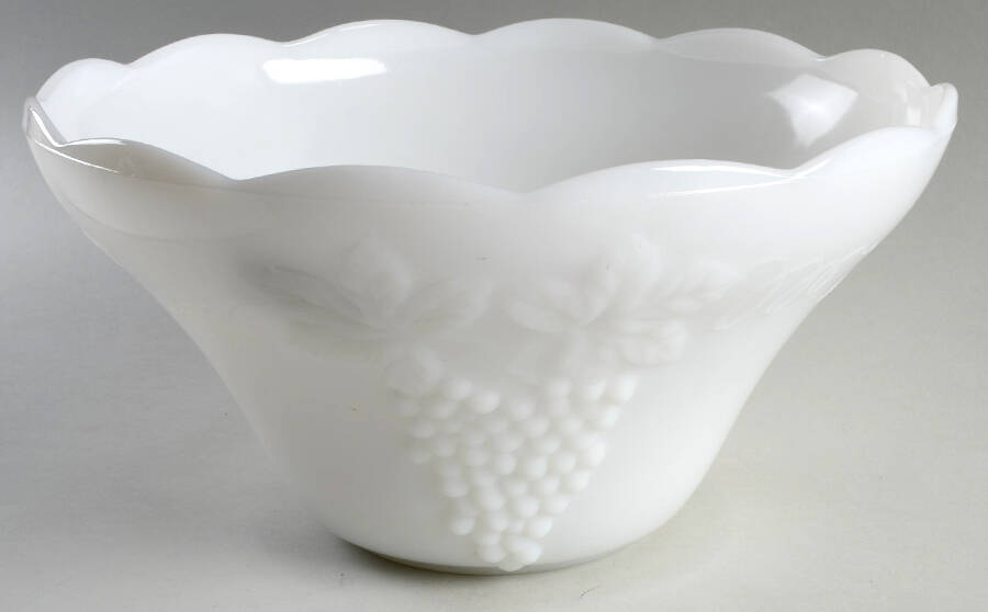 Vintage Milk Glass Punch Bowl by Anchor Hocking-1