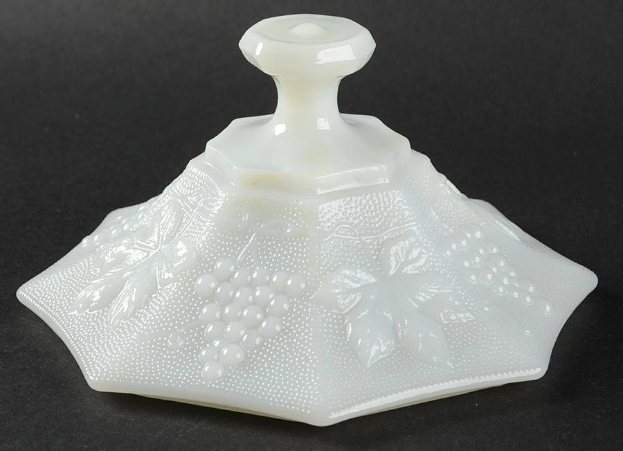 Vintage Milk Glass Lid for Candy Dish by Anchor Hocking-1
