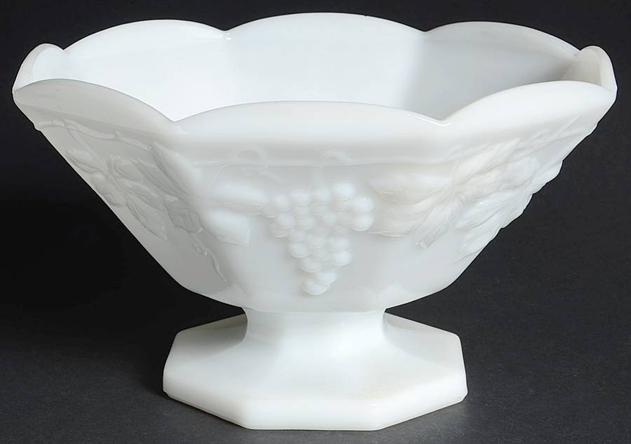 Vintage Milk Glass 9" Footed Bowl by Anchor Hocking-1