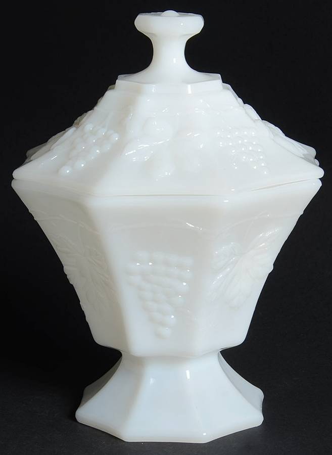 Vintage Milk Glass Candy Dish & Lid (CADM1) by Anchor Hocking-1