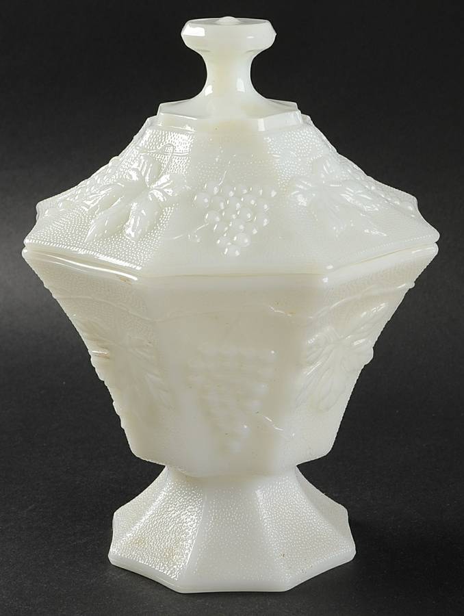 Vintage Milk Glass Candy Dish & Lid by Anchor Hocking-1