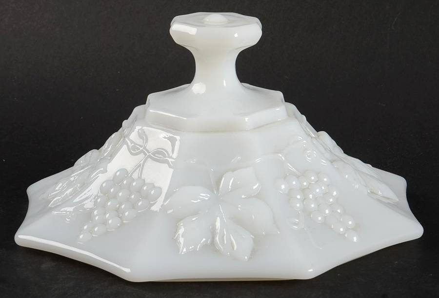 Vintage Milk Glass Lid for Candy Dish by Anchor Hocking-1