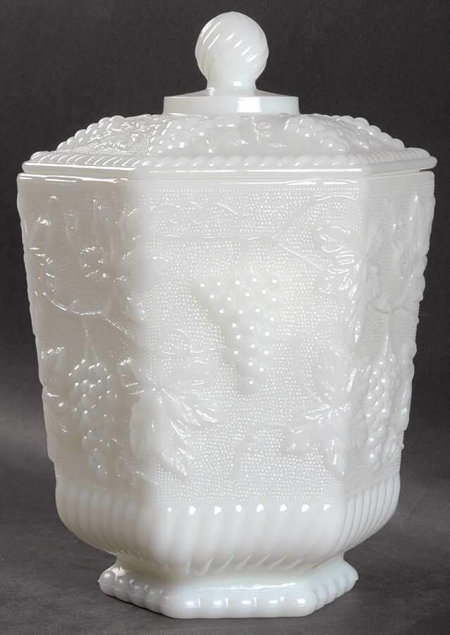 Vintage Milk Glass Cookie Jar & Lid by Anchor Hocking-1