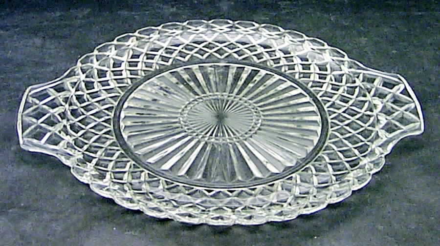 Waterford Clear Handled Cake Plate by Anchor Hocking-1