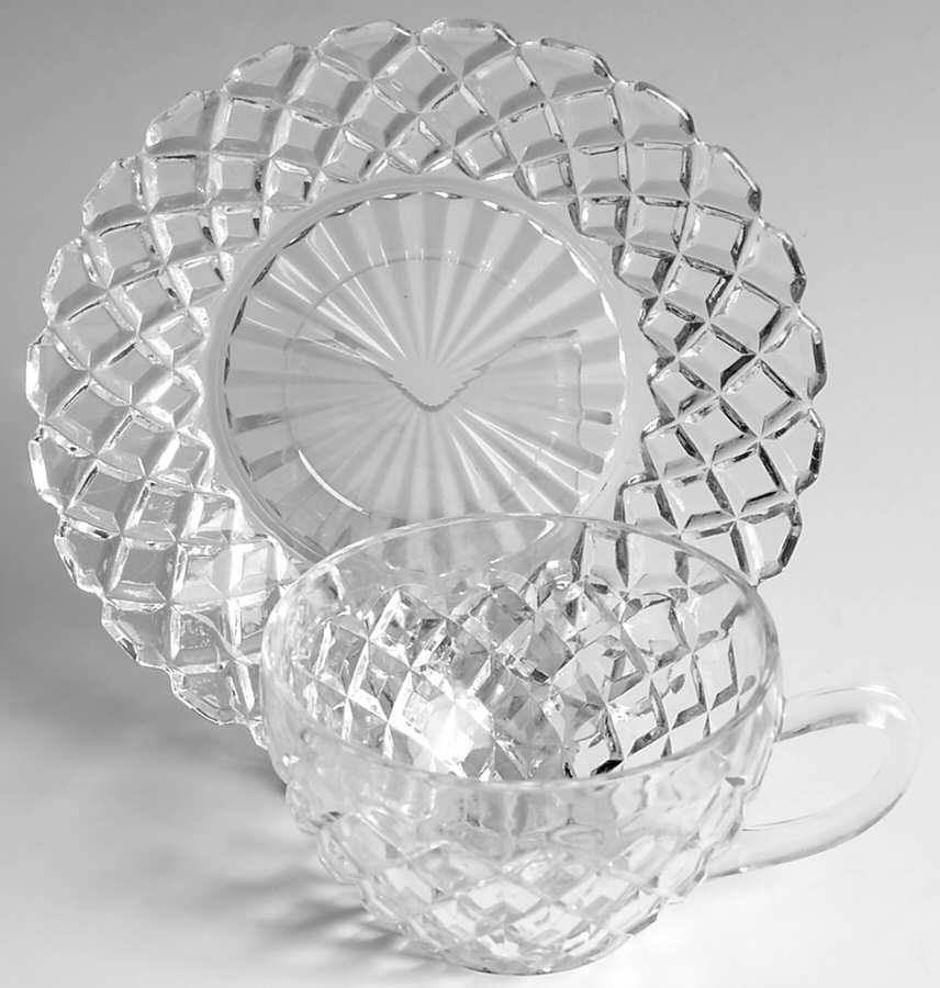 Waterford Clear Cup & Saucer Set by Anchor Hocking-1