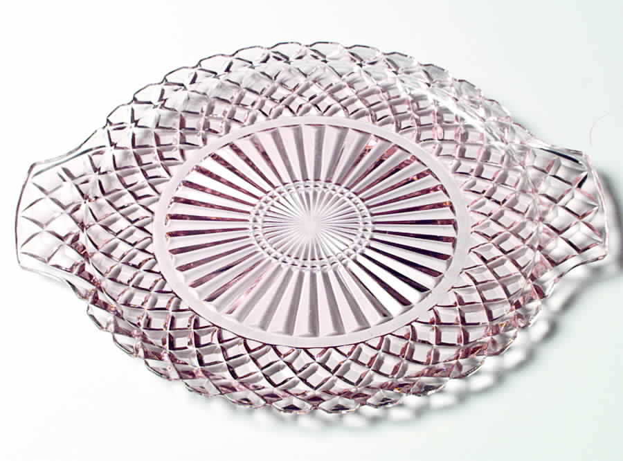 Waterford Pink Handled Cake Plate by Anchor Hocking-1