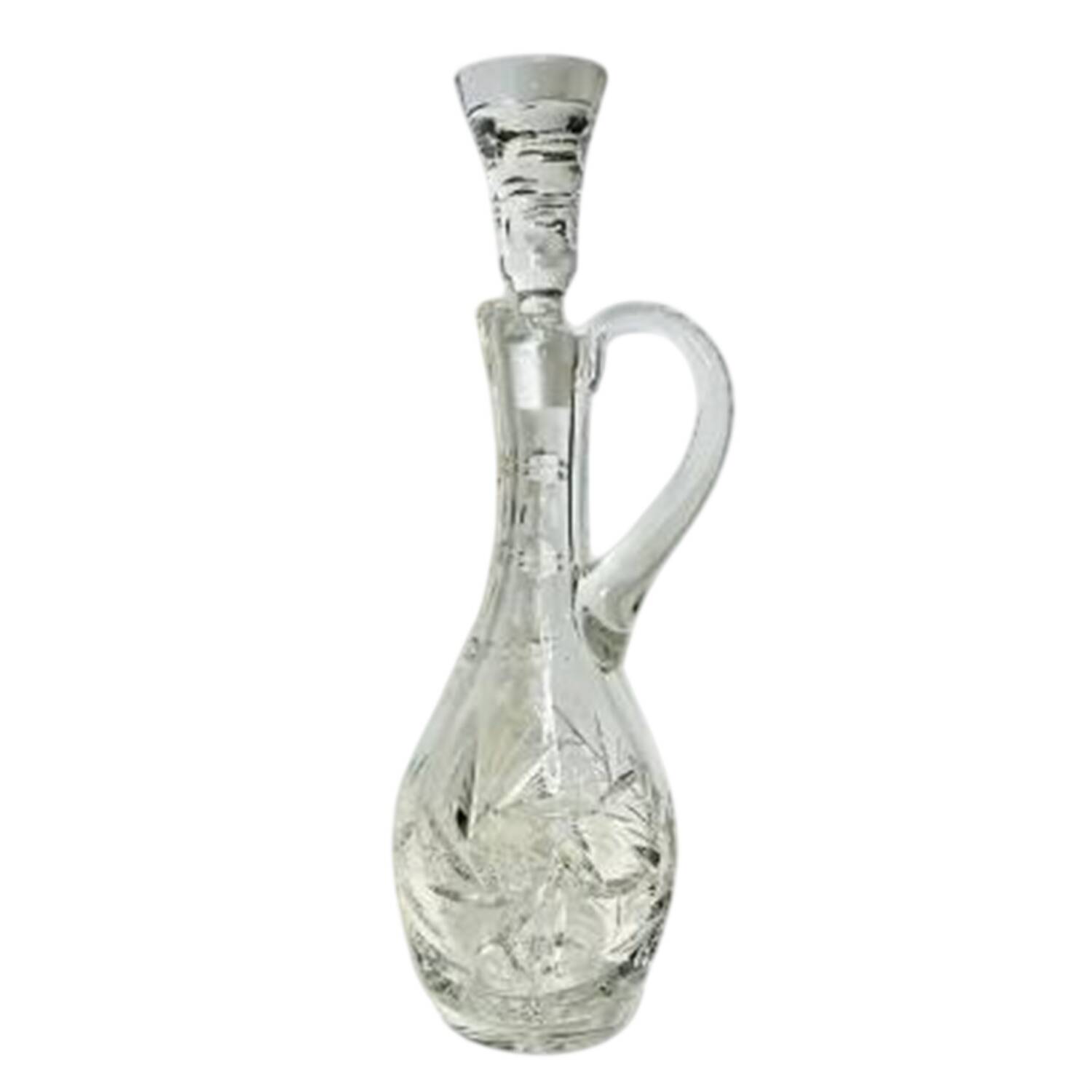 Eleanor Round Decanter with Handle & Stopper by American Cut-1