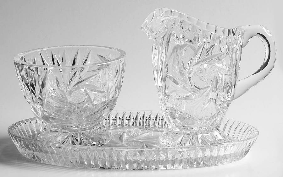Eleanor Creamer, Sugar & Tray Set by American Cut-1