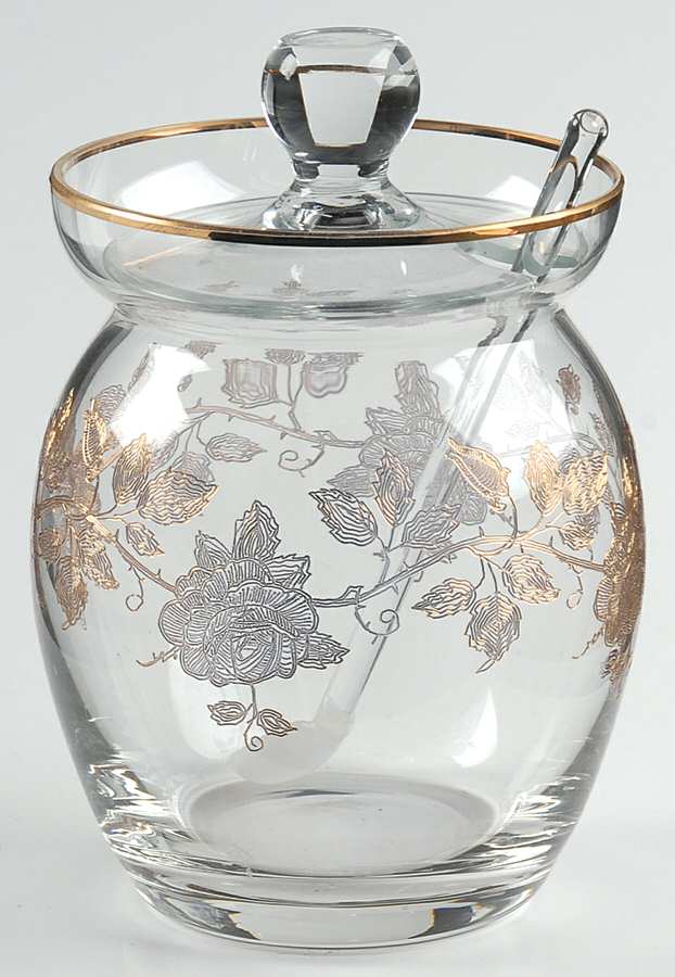 Gold Rose Marmalade with Lid & Ladle by American Cut-1