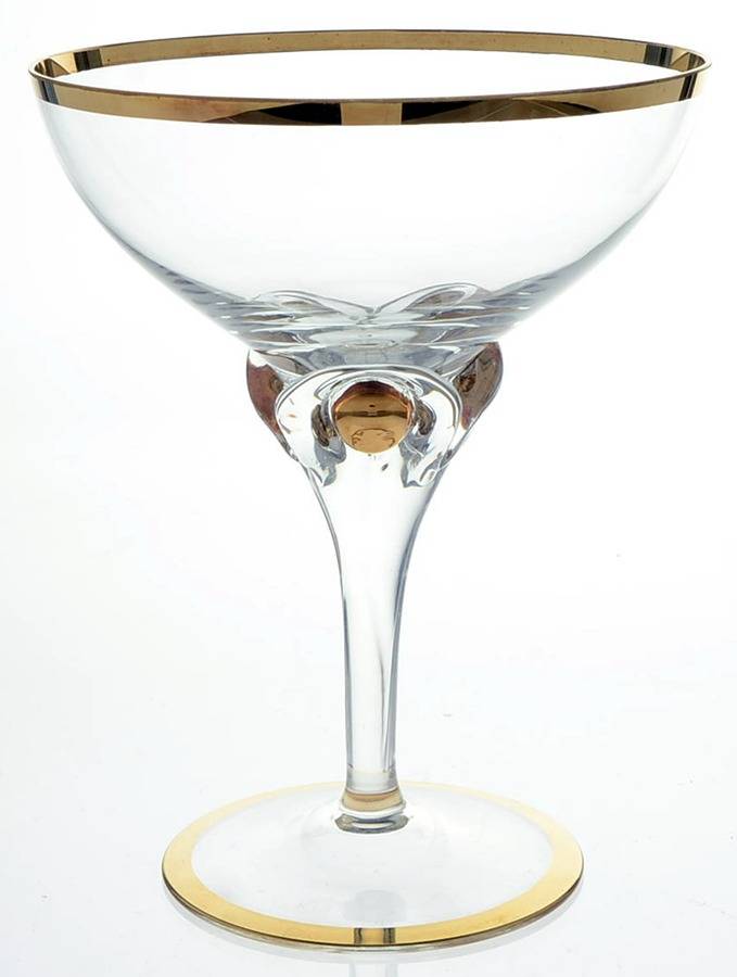 Golden Suszy Champagne/Tall Sherbet by Czechoslovakia-1