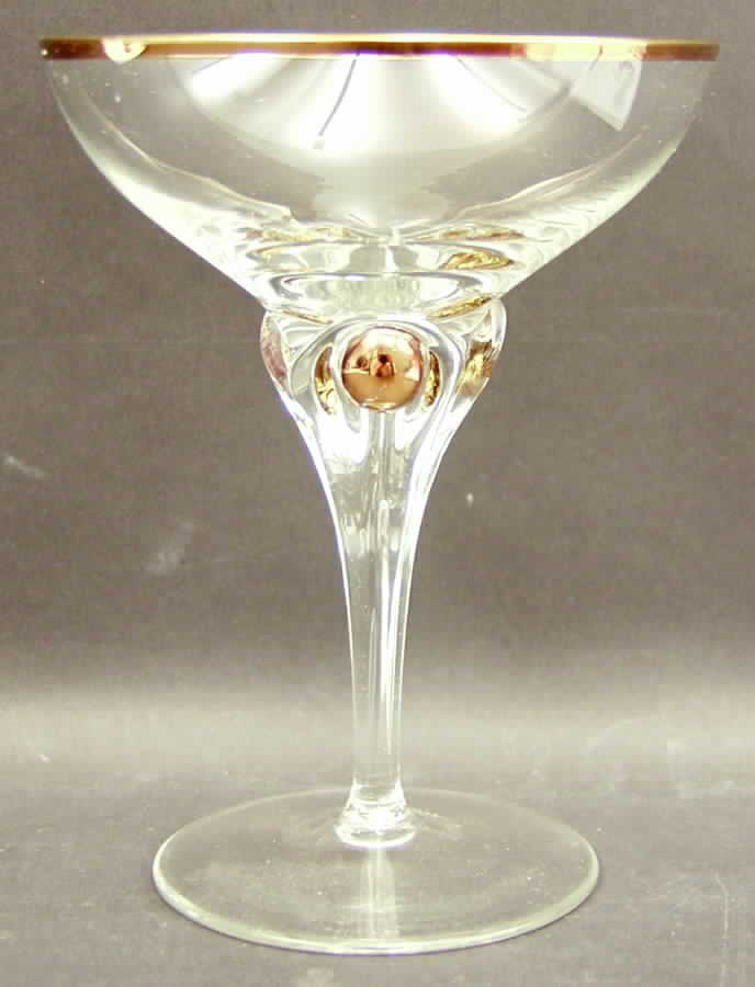 Golden Suszy Champagne/Tall Sherbet by Czechoslovakia-1