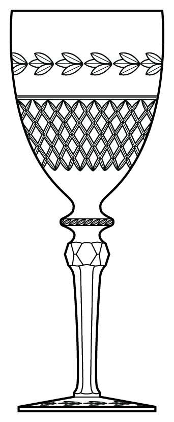 Laura Water Goblet by American Cut-1