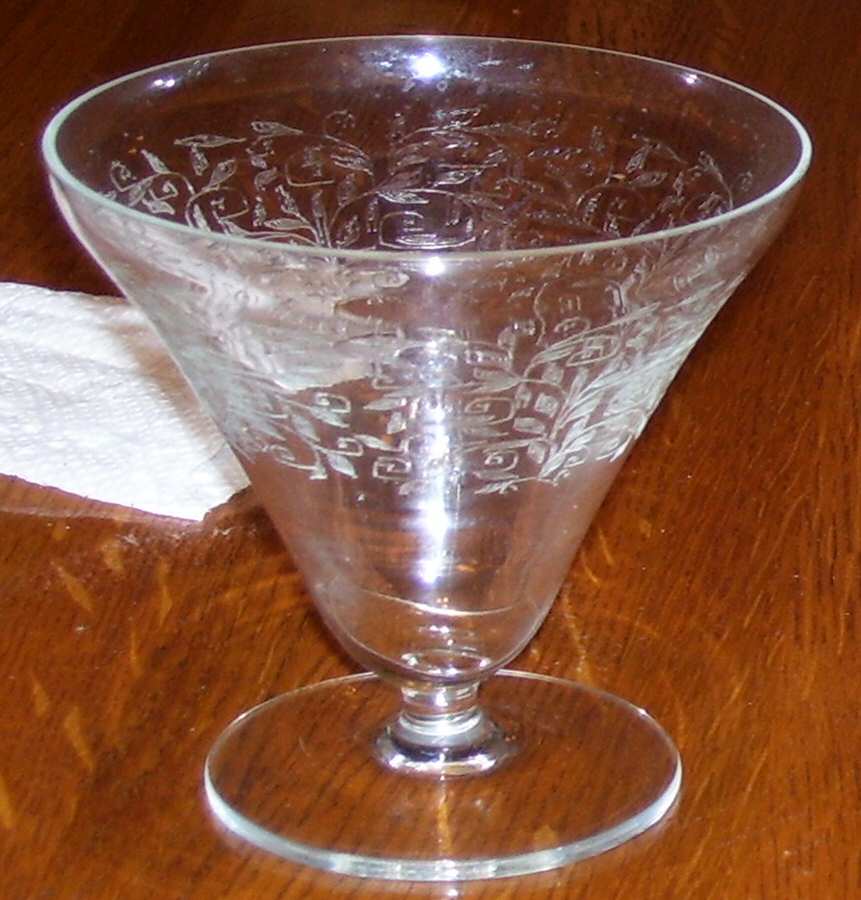 Leaves (Etched) Low Sherbet by American Cut-1