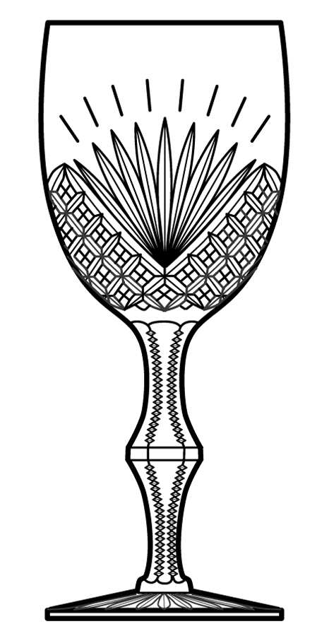 Princess Irene Water Goblet by American Cut-1