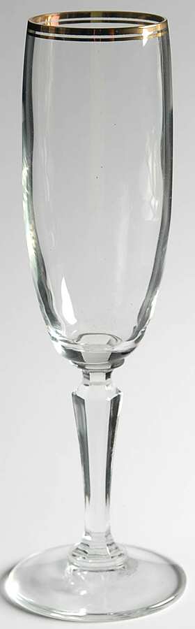 Carmel Clear (Gold Trim) Fluted Champagne by American Stemware-1