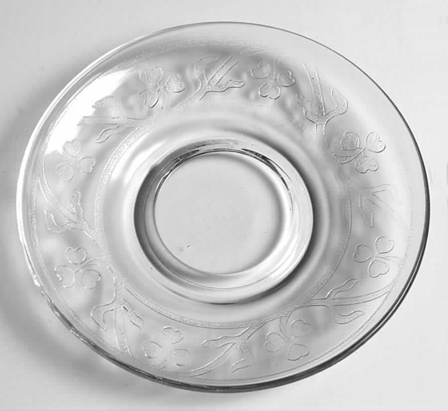 Cloverleaf Clear Saucer only by Hazel-Atlas-1