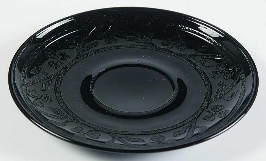 Cloverleaf Black Saucer Only by Hazel-Atlas-1