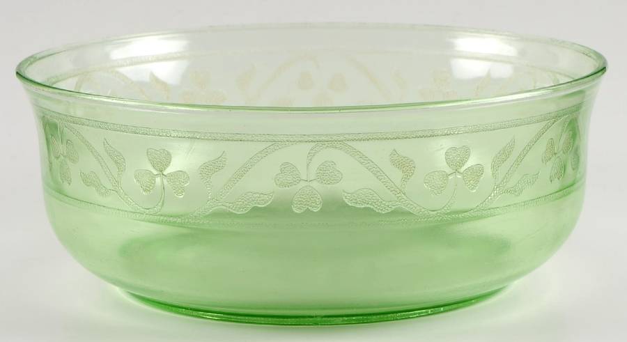 Cloverleaf Green 8" Round Bowl by Hazel-Atlas-1