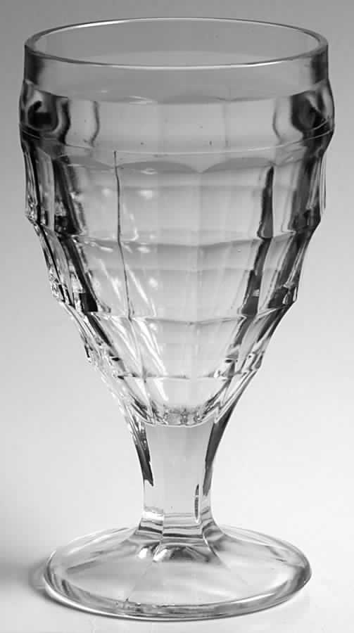 Colonial Block Clear Water Goblet by Hazel-Atlas-1