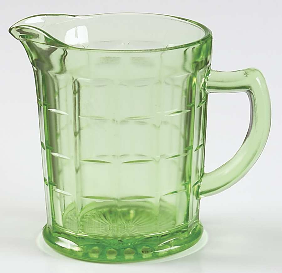 Colonial Block Green Creamer by Hazel-Atlas-1