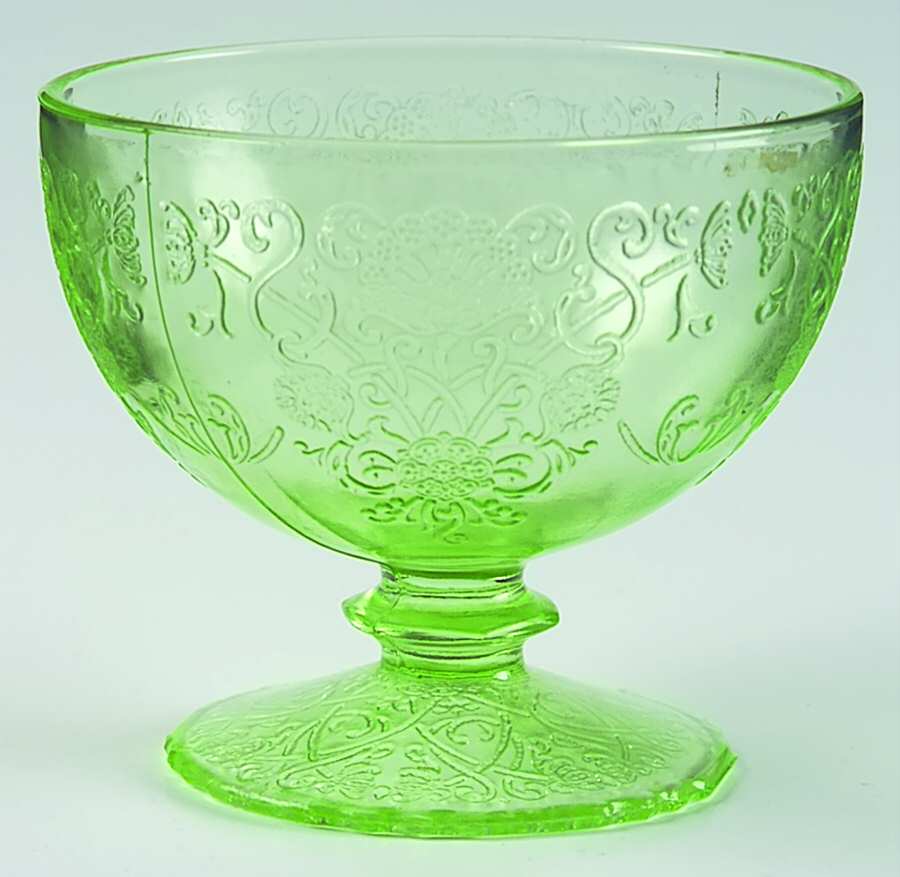 Florentine 1 Green Champagne/Tall Sherbet by Hazel-Atlas-1