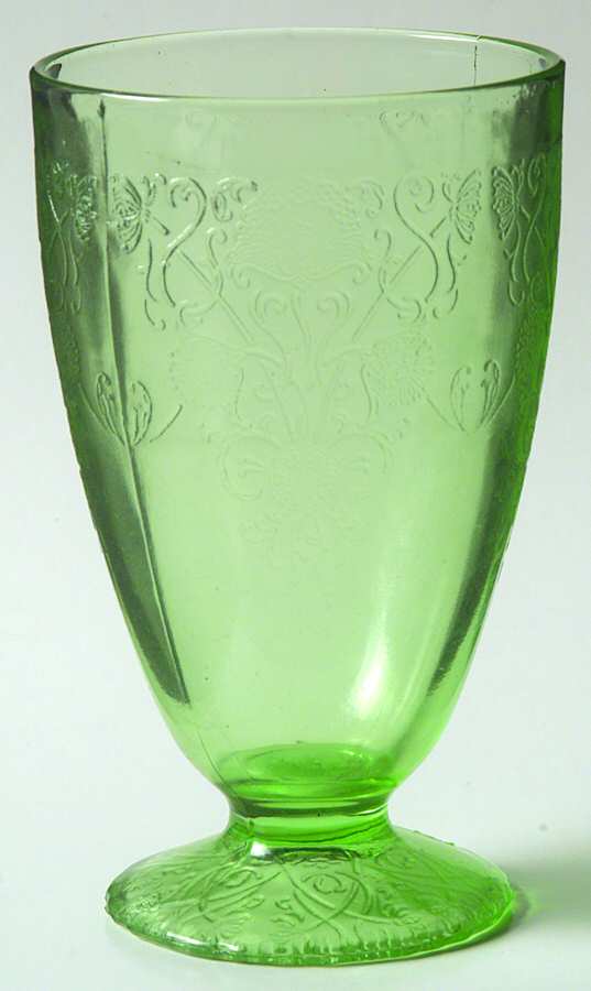 Florentine 1 Green 10 Oz Footed Tumbler by Hazel-Atlas-1