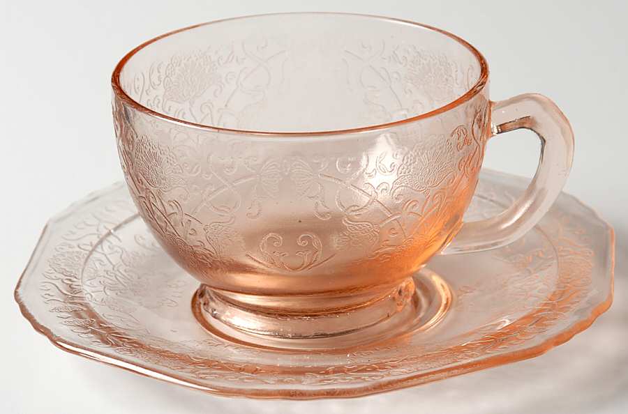 Florentine 1 Pink Cup & Saucer Set by Hazel-Atlas-1