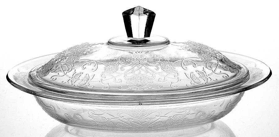 Florentine 2 Clear Oval Covered Vegetable by Hazel-Atlas-1