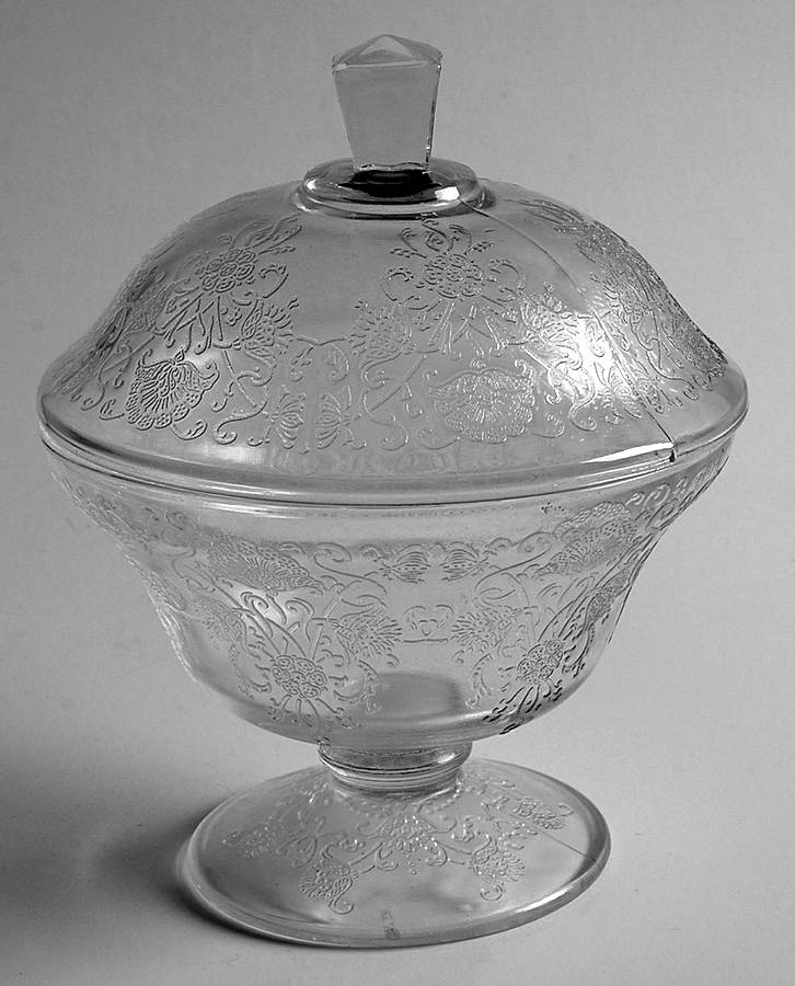 Florentine 2 Clear Candy Dish & Lid by Hazel-Atlas-1