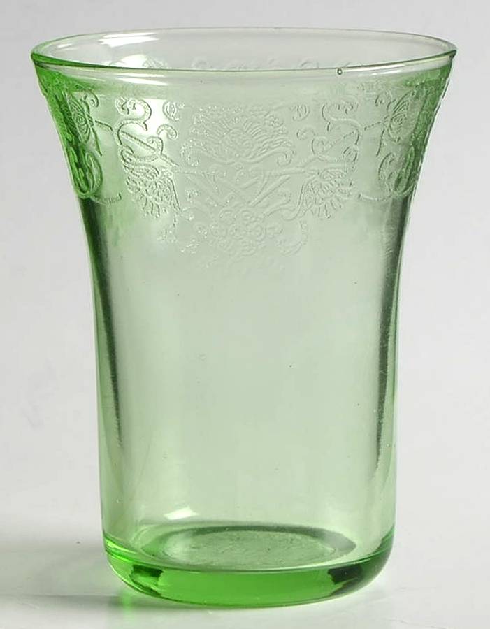 Florentine 2 Green Flat Juice Glass by Hazel-Atlas-1