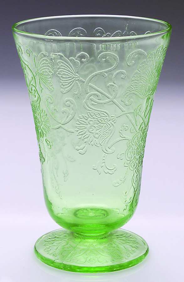 Florentine 2 Green 9 Oz Footed Tumbler by Hazel-Atlas-1