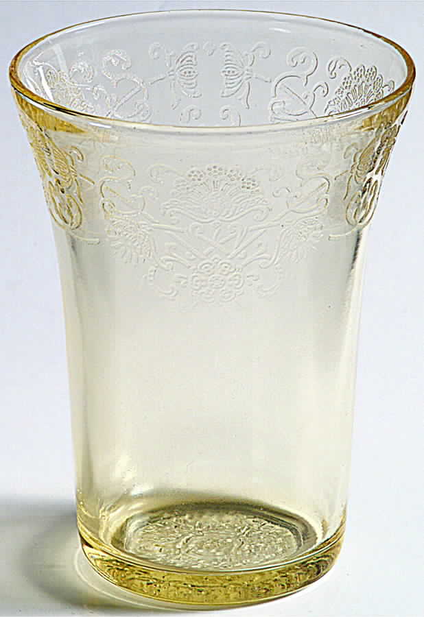 Florentine 2 Yellow 9 Oz Flat Tumbler by Hazel-Atlas-1