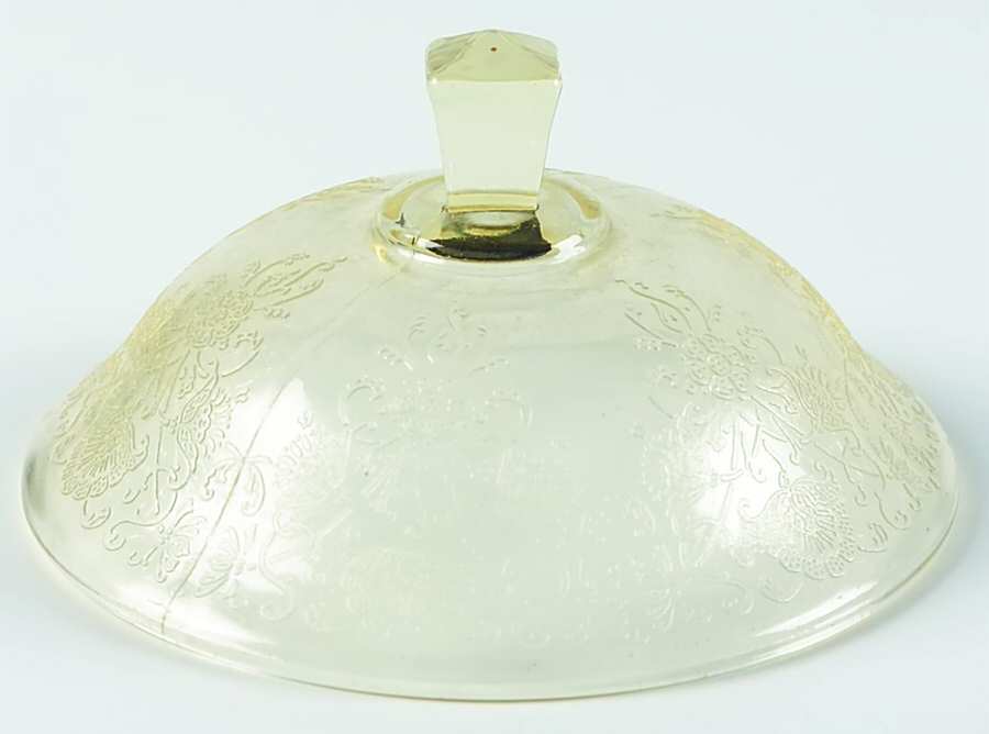Florentine 2 Yellow Lid for Round Butter by Hazel-Atlas-1