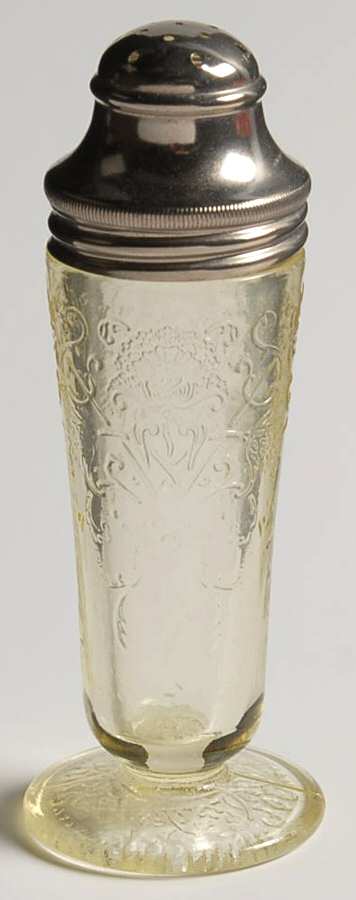 Florentine 2 Yellow Footed Shaker & Metal Lid by Hazel-Atlas-1