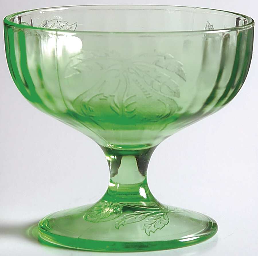Fruits Green Champagne/Tall Sherbet by Hazel-Atlas-1