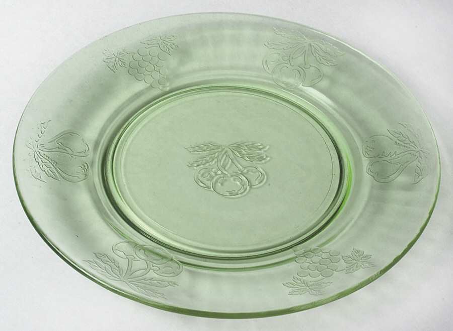 Fruits Green Luncheon Plate by Hazel-Atlas-1