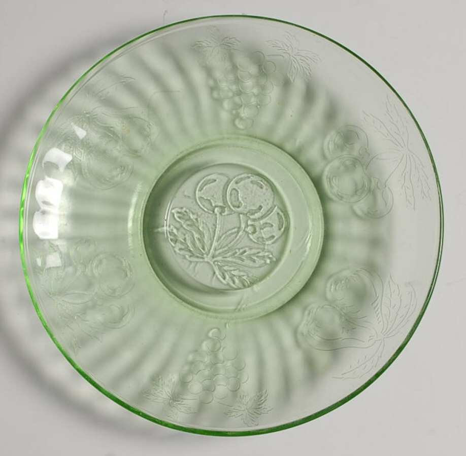 Fruits Green Saucer Only by Hazel-Atlas-1