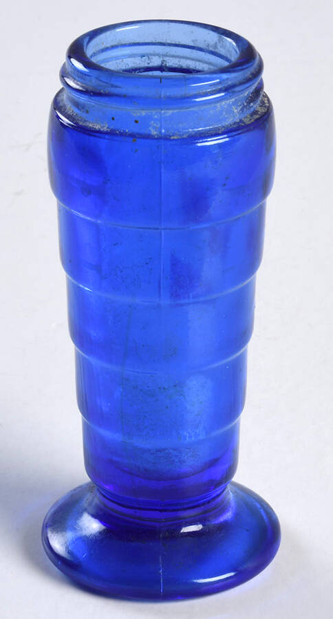 Moderntone Cobalt Blue (Transparent) Footed Shaker No Metal Lid by Hazel-Atlas-1