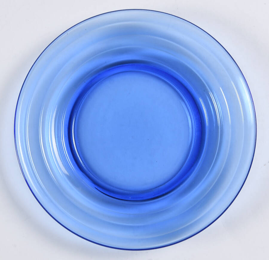 Moderntone Cobalt Blue (Transparent) Round Cheese Dish No Metal Lid by Hazel-Atlas-1