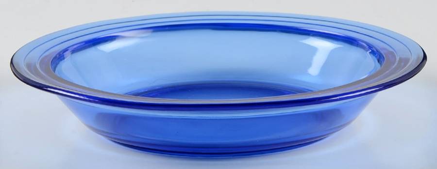 Moderntone Cobalt Blue (Transparent) Rim Soup Bowl by Hazel-Atlas-1
