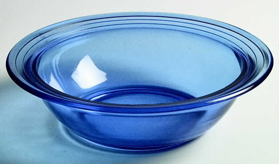 Moderntone Cobalt Blue (Transparent) 8" Large Fruit Bowl by Hazel-Atlas-1