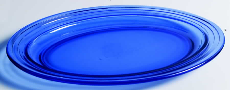 Moderntone Cobalt Blue (Transparent) 11" Oval Platter by Hazel-Atlas-1