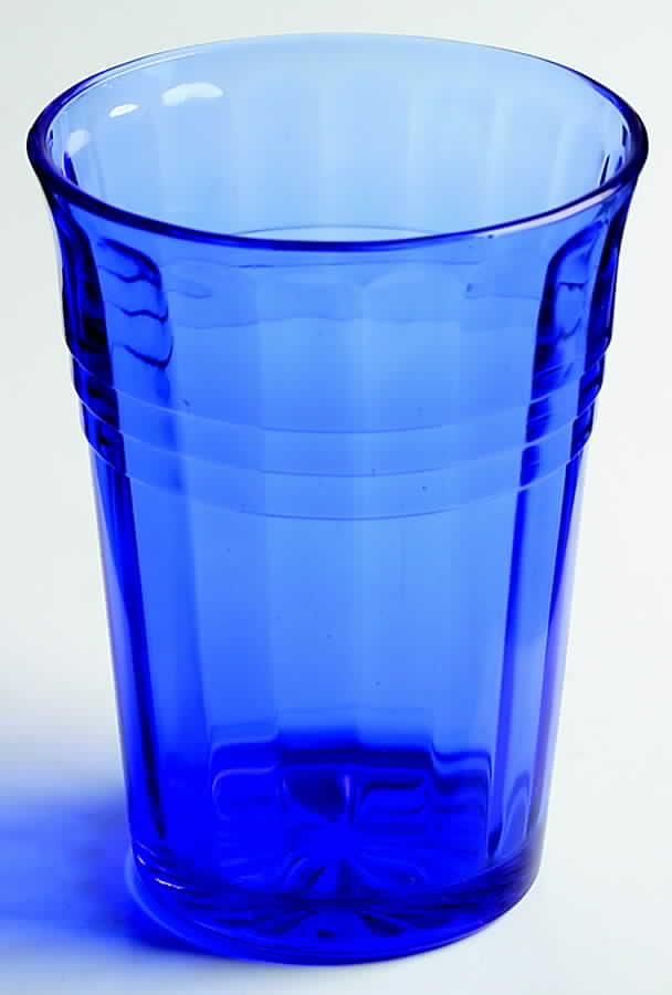 Moderntone Cobalt Blue (Transparent) 9 Oz Flat Tumbler by Hazel-Atlas-1