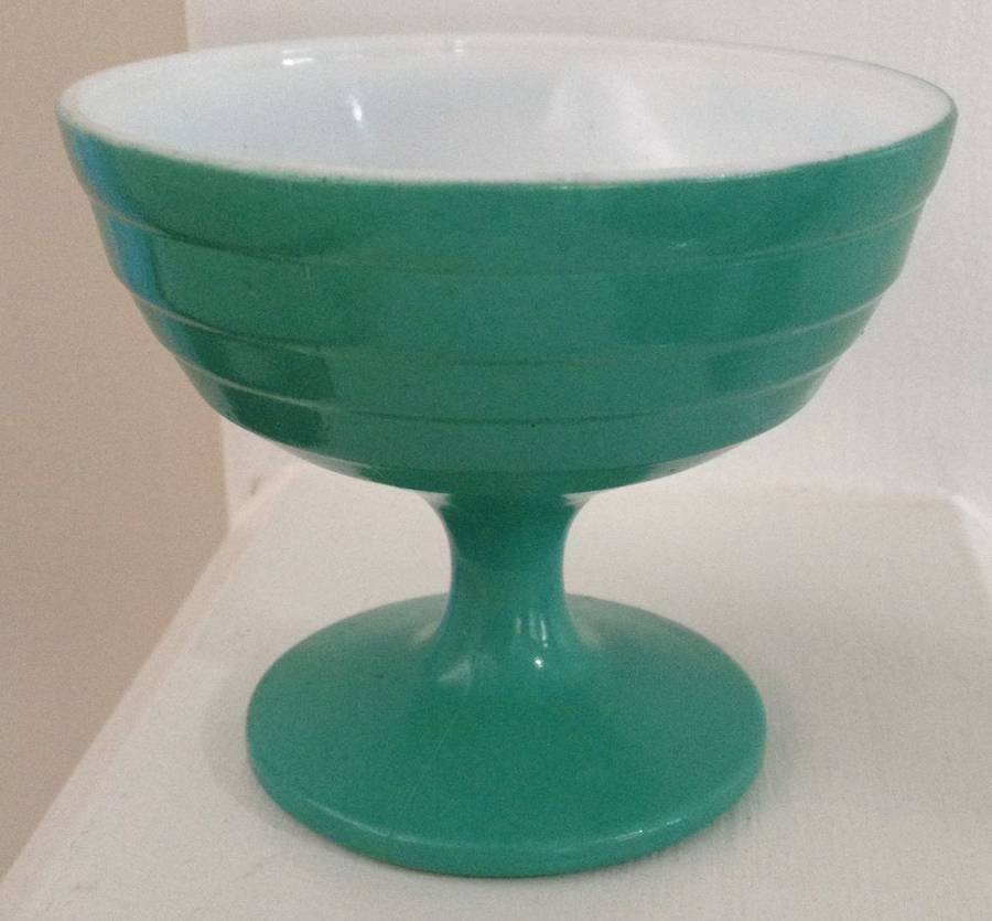 Moderntone Platonite Green Champagne/Tall Sherbet by Hazel-Atlas-1