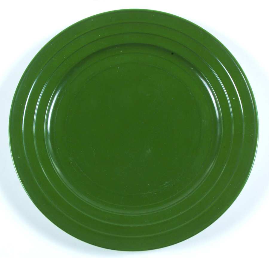 Moderntone Platonite Green Dinner Plate by Hazel-Atlas-1