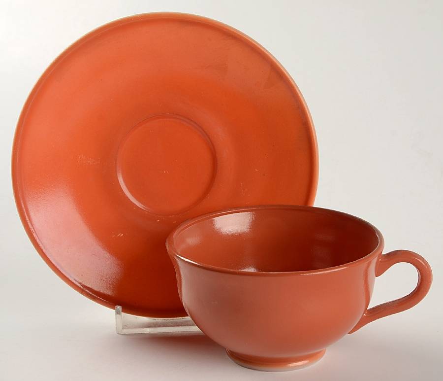Ovide Rust Cup & Saucer Set by Hazel-Atlas-1