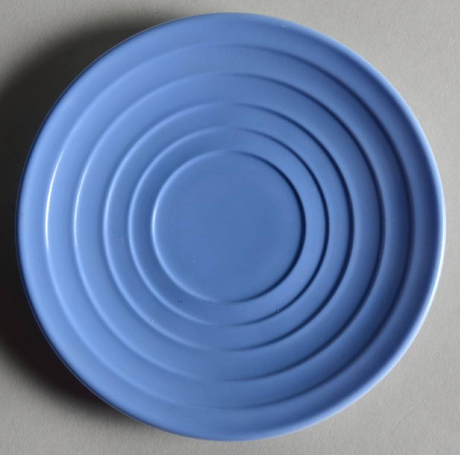 Moderntone Platonite Pastel Blue Saucer Only by Hazel-Atlas-1