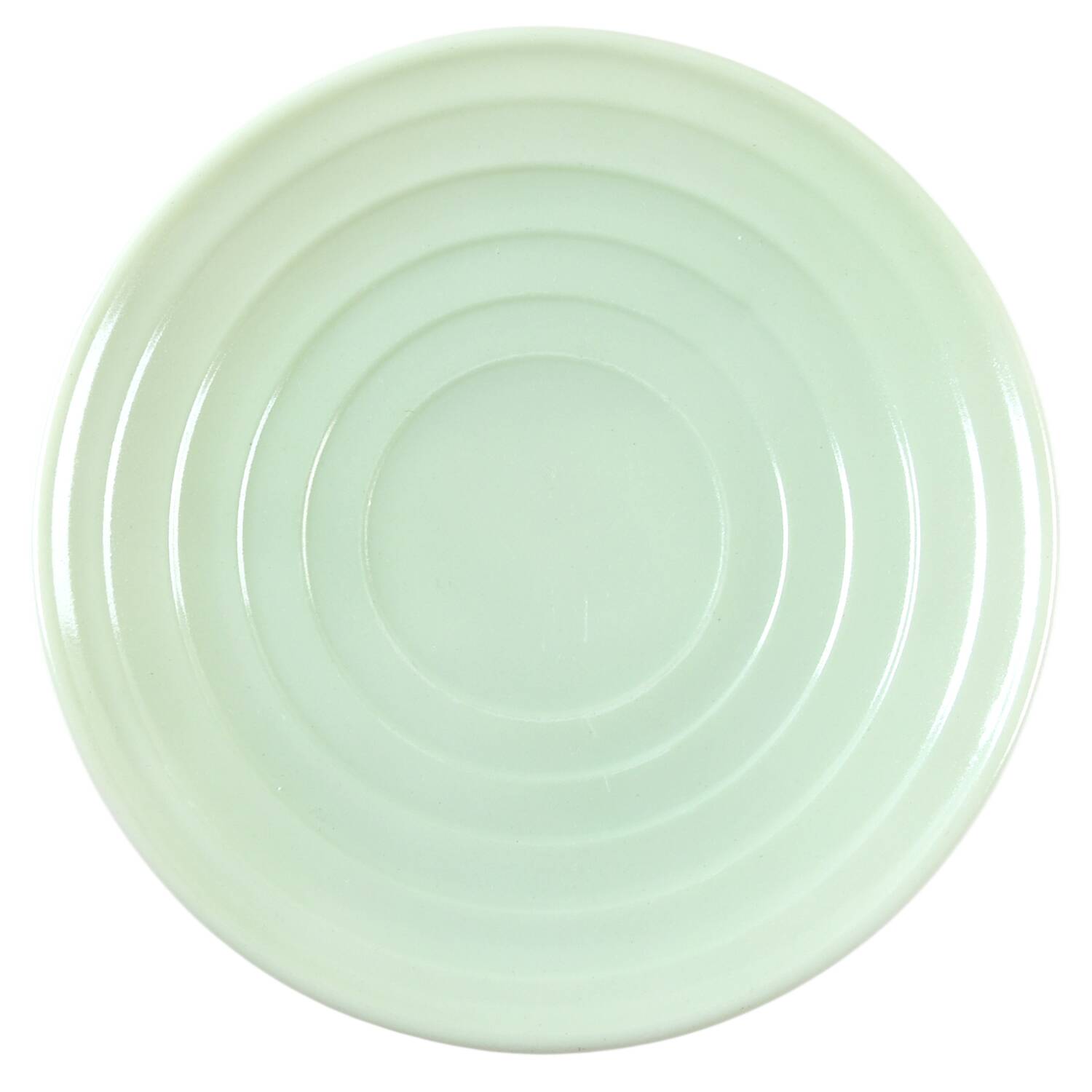 Moderntone Platonite Pastel Green Flat Cup Saucer by Hazel-Atlas-1