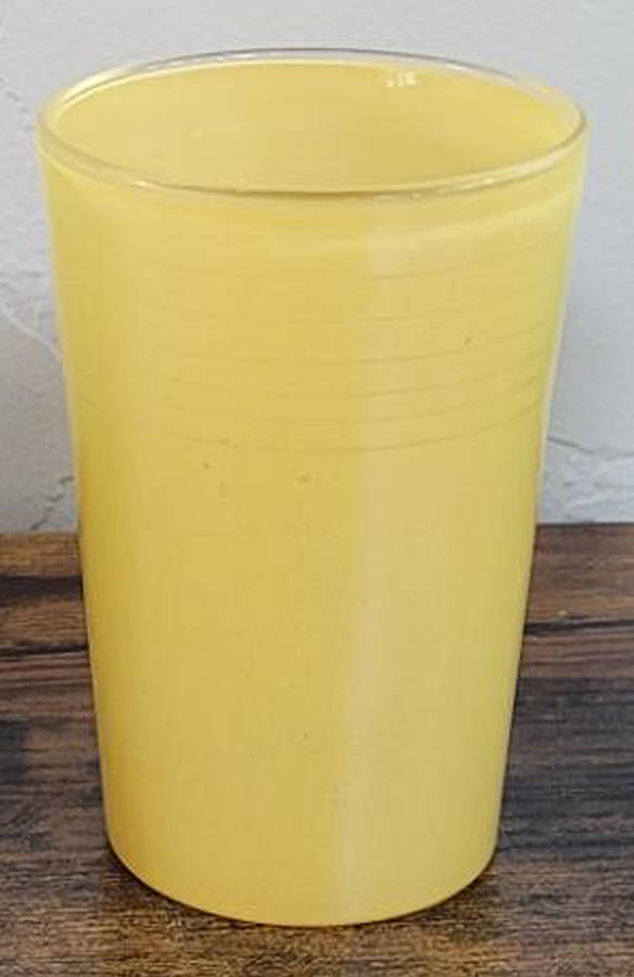 Moderntone Platonite Pastel Yellow Flat Juice Glass by Hazel-Atlas-1
